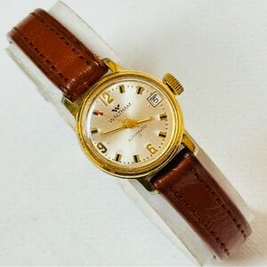 Vintage Waltham Automatic Women's Gold Mechanical Date Watch 17J ETA Cal. 2651